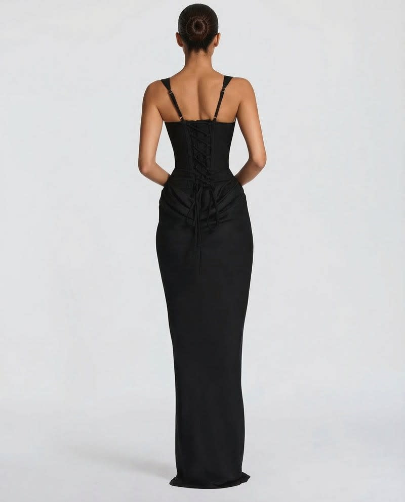 Anastasia Corset Draped Maxi Dress_2