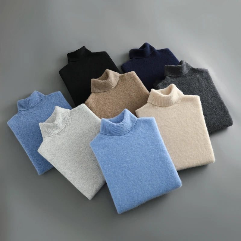 Women's Ribbed Turtleneck Sweater with Long Sleeves