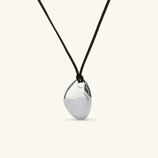 Women's Pebble Pendant Necklace - Gold or Silver Plated Stainless Steel