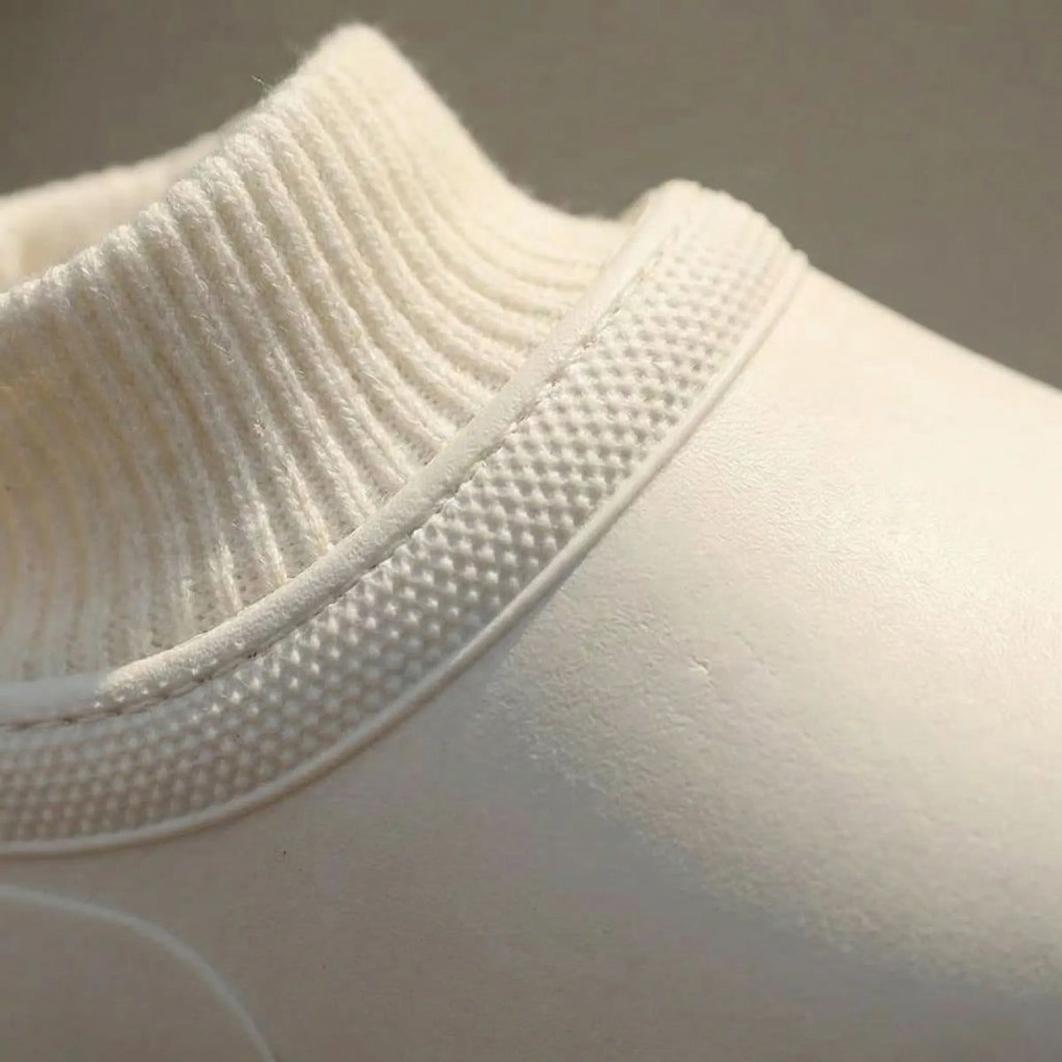 Women's Waterproof Slip-On Clogs with Knitted Ankle Cuff