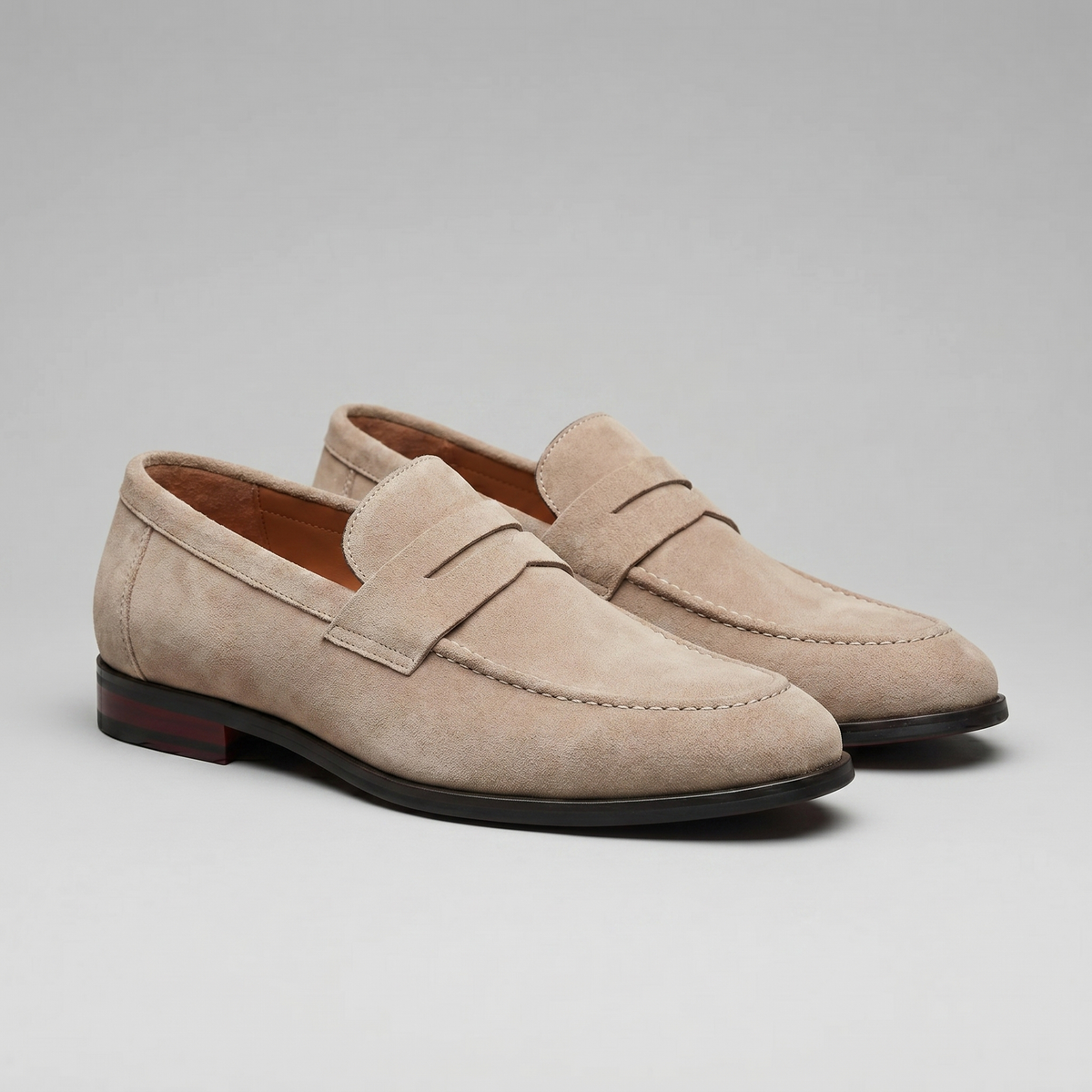 Men's Suede Penny Loafers Smart Casual Slip-On Shoes