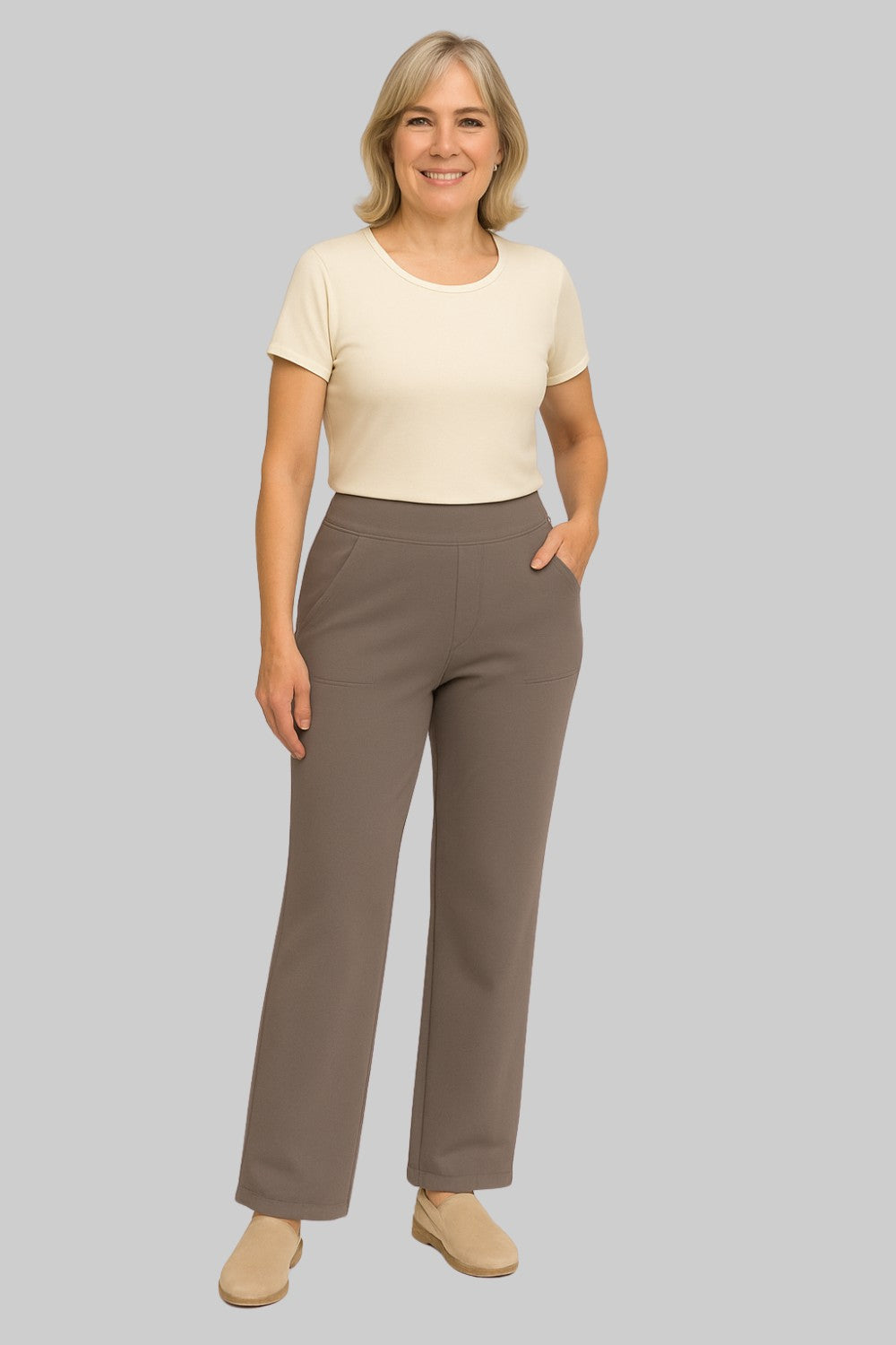 Women's High-Waist Stretch Pants – Soft Comfort Fit Trousers