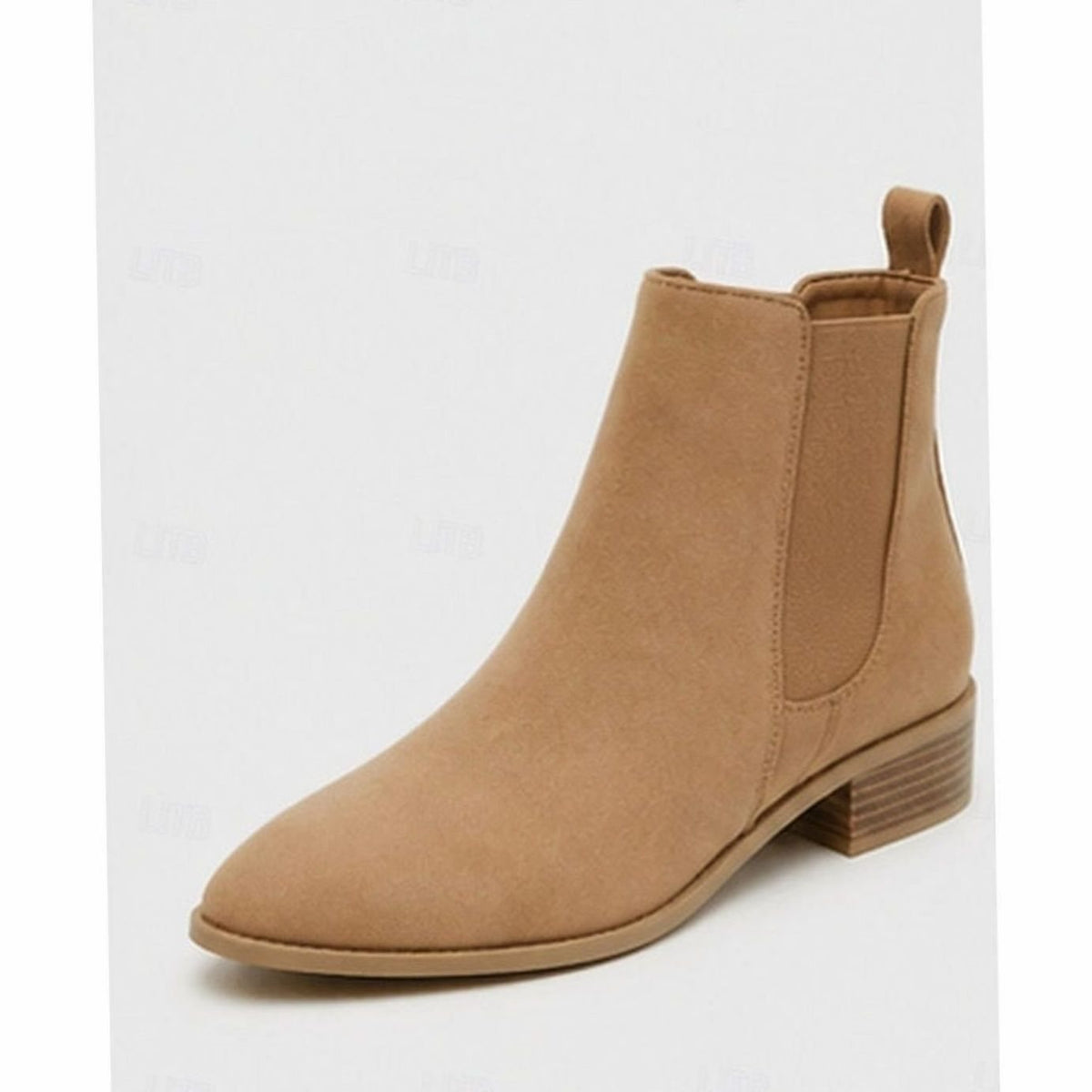 Women's Pointed-Toe Suede Ankle Booties with Block Heel