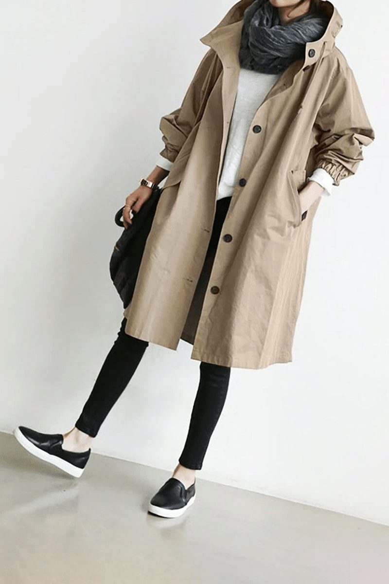 Women's Packable Rain Jacket with Adjustable Hood – Water-Resistant Windbreaker