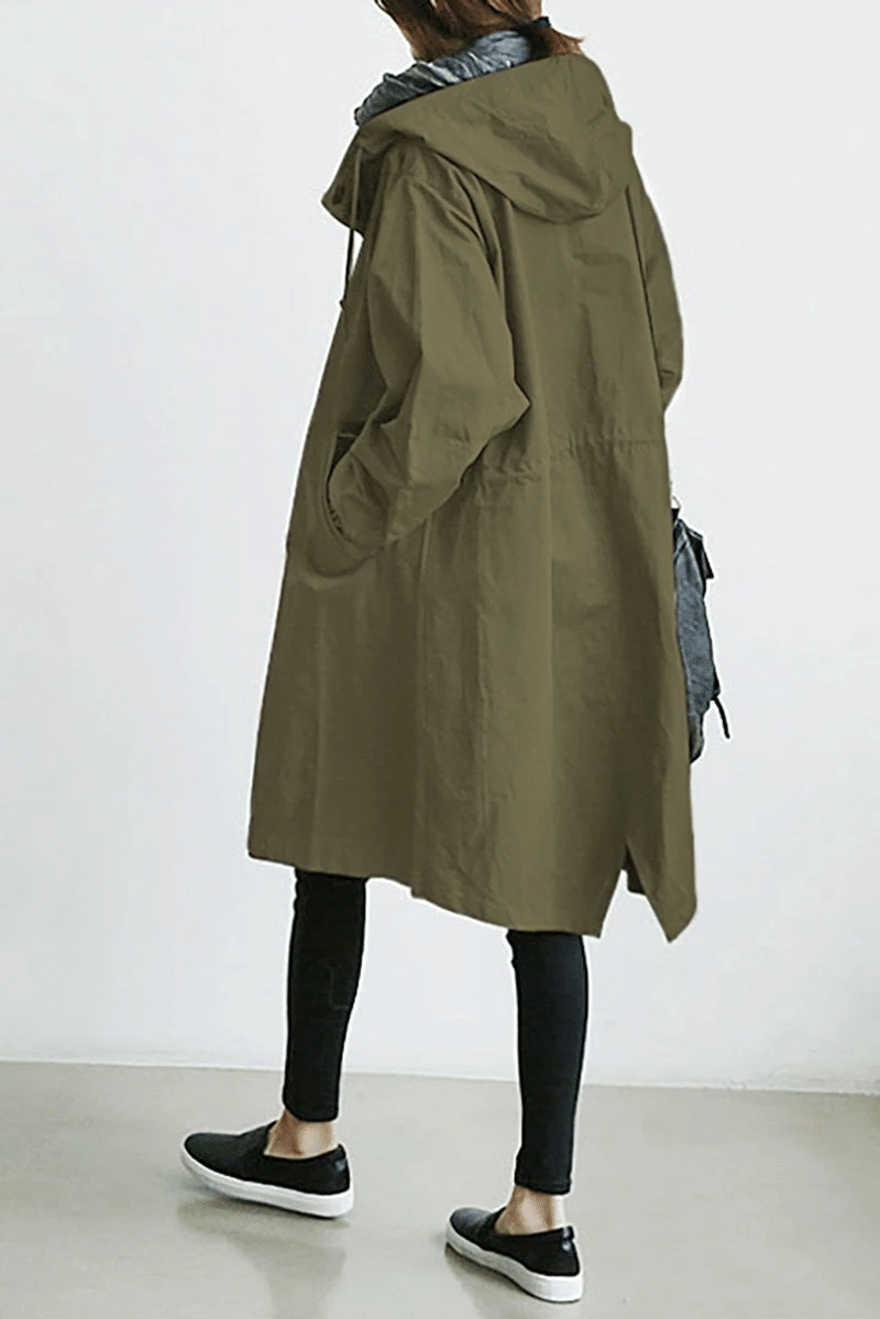 Women's Packable Rain Jacket with Adjustable Hood – Water-Resistant Windbreaker