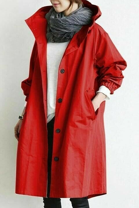 Women's Packable Rain Jacket with Adjustable Hood – Water-Resistant Windbreaker