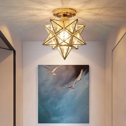 Stervorm Plafondlamp – Goud, Modern Design voor Hal, Eetkamer of Slaapkamer