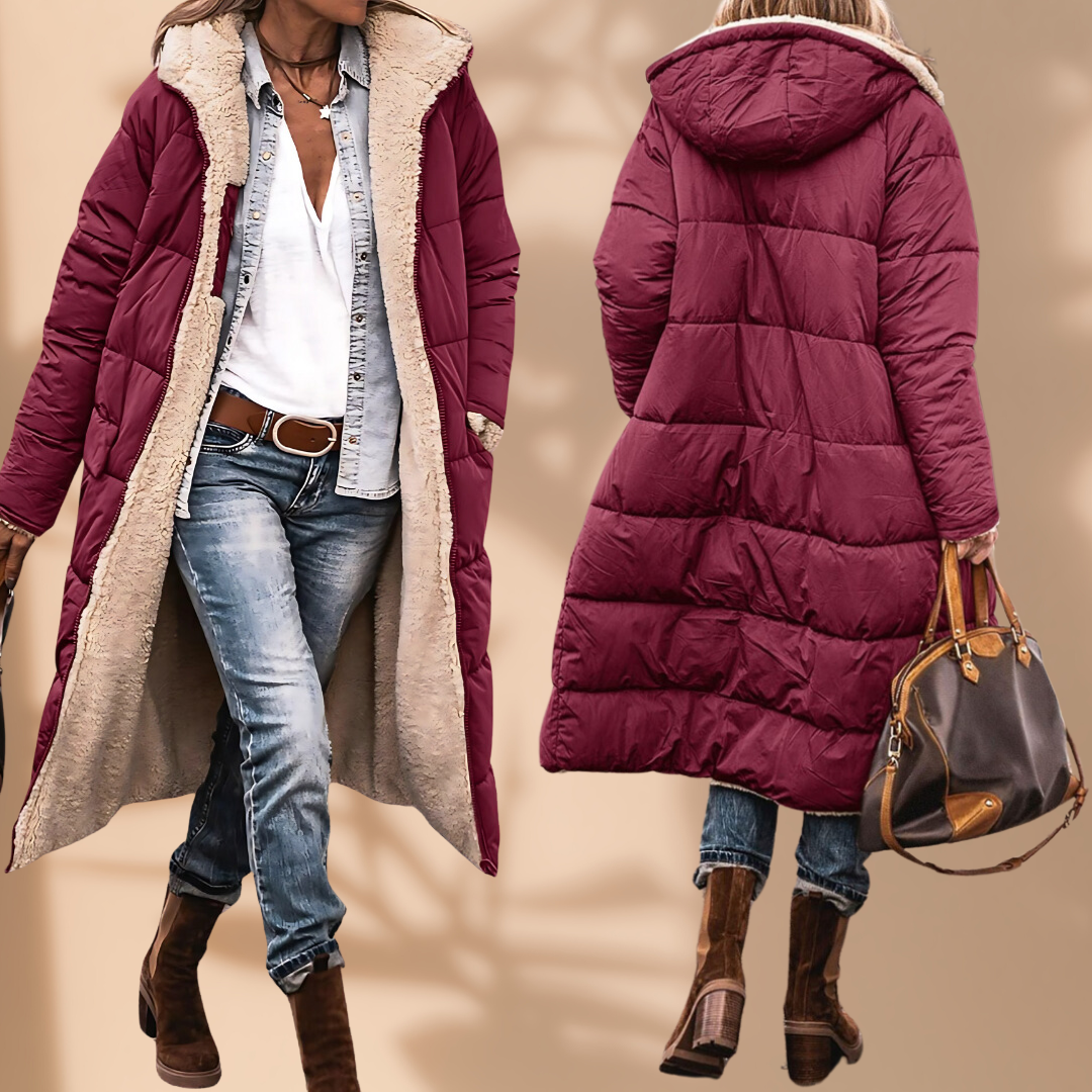 Women's Waterproof Winter Jacket - Windproof Black Coat with Hood