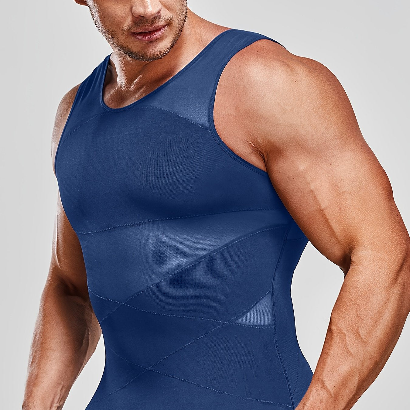 Men's Fitted Tank Top Sleeveless Muscle Vest Slim Fit