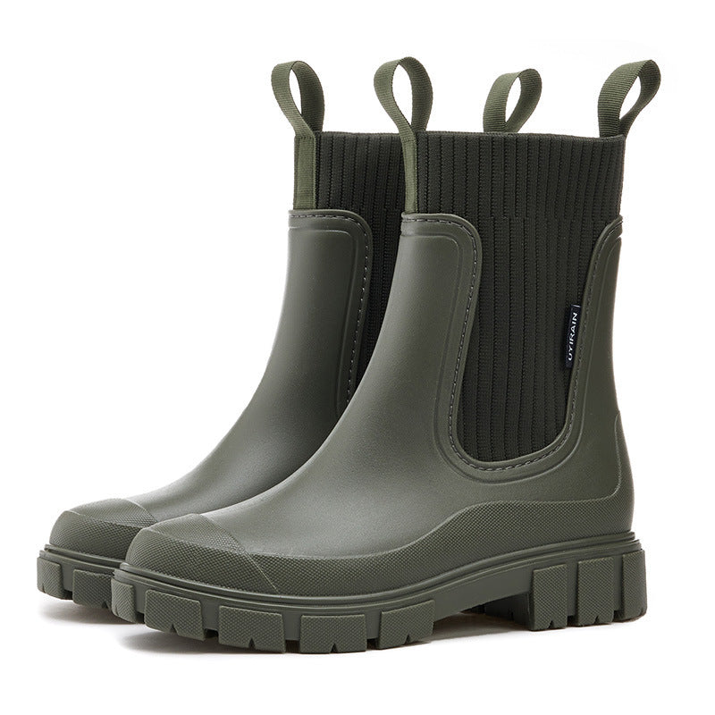 Women's Waterproof Rubber Boots with Non-Slip Sole