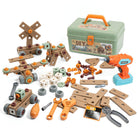 Enfant en train de jouer avec le coffret d'outils de construction