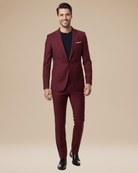 Men's Two-Piece Tailored Suit – Stretch Fabric Slim Fit