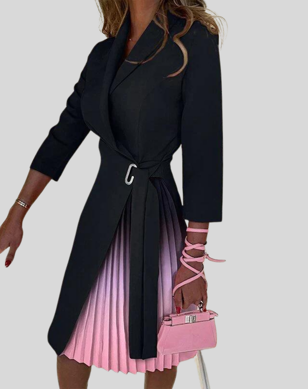 Milou | Dames Blazerjurk met Plissé Rok – Elegante Pasvorm & Stijlvolle Details