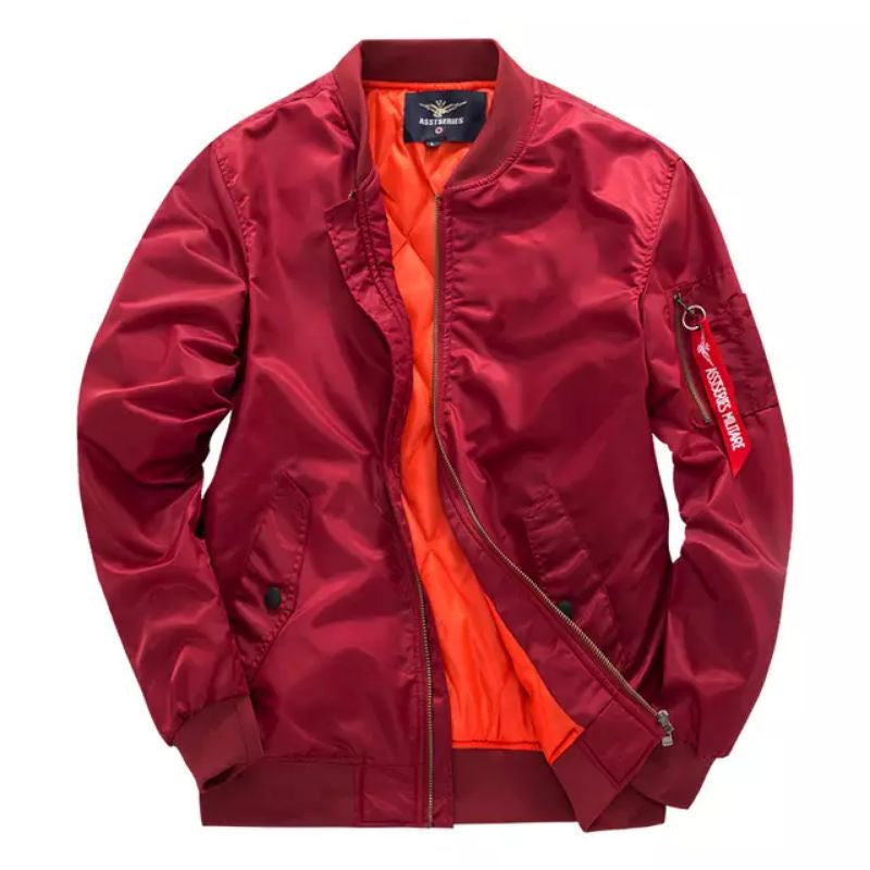 Men's Padded Bomber Jacket with Zip Pockets