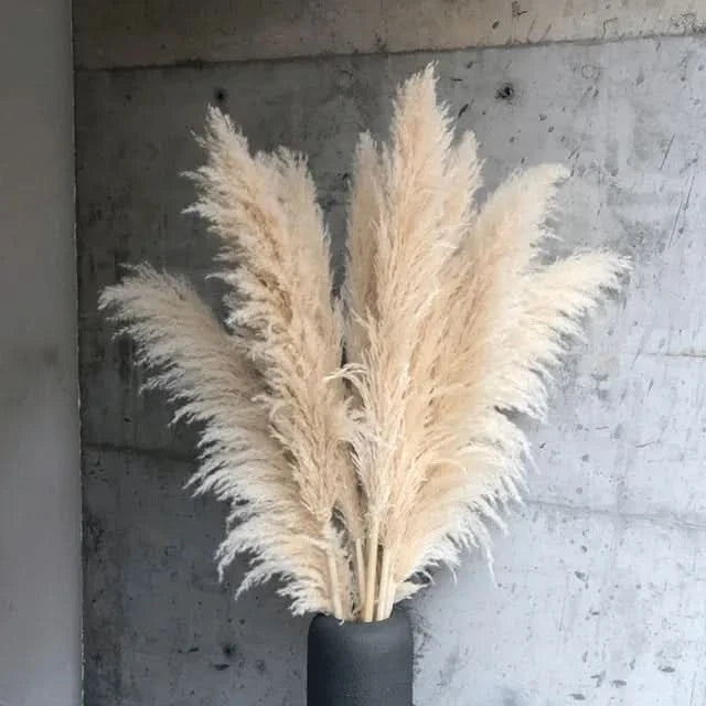 Faux Pampas Grass Stems 65cm - Decorative Dried-Look Bouquet Set