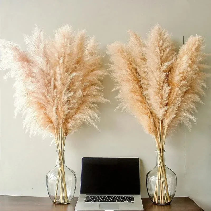 Faux Pampas Grass Stems 65cm - Decorative Dried-Look Bouquet Set