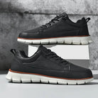 Men's Leather Sneakers with Orthopedic Cushioned Insole