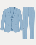 Men's Slim Fit Linen Suit – Single-Breasted Two-Button Blazer