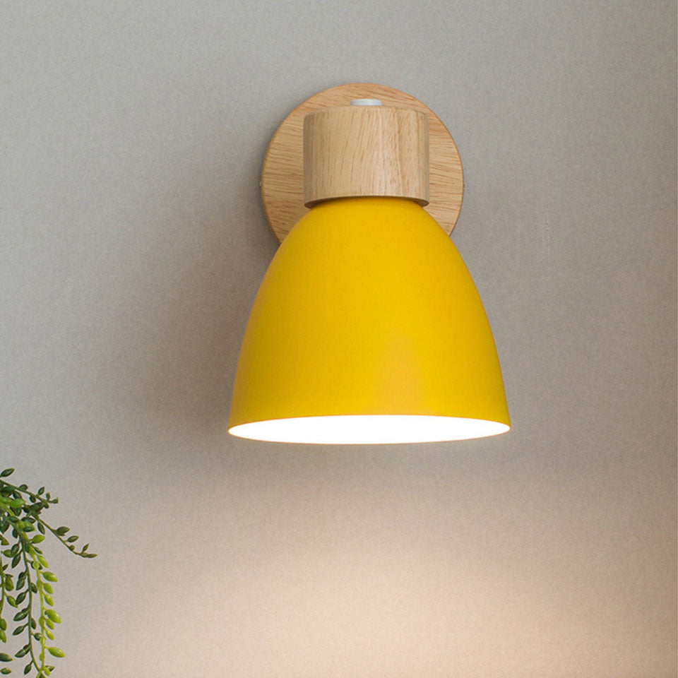 Wall Light for Living Room with Angled Arm and Conical Shade