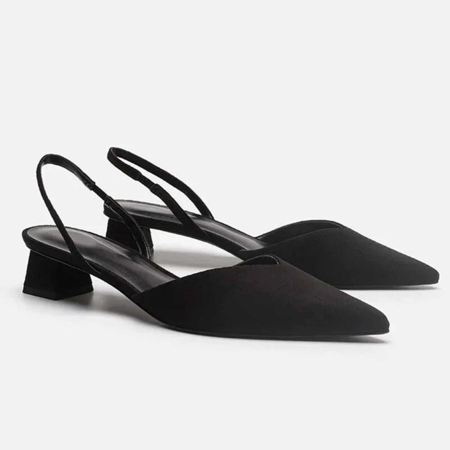 Oussama | Dames slingback pumps met lage hak en spitse neus