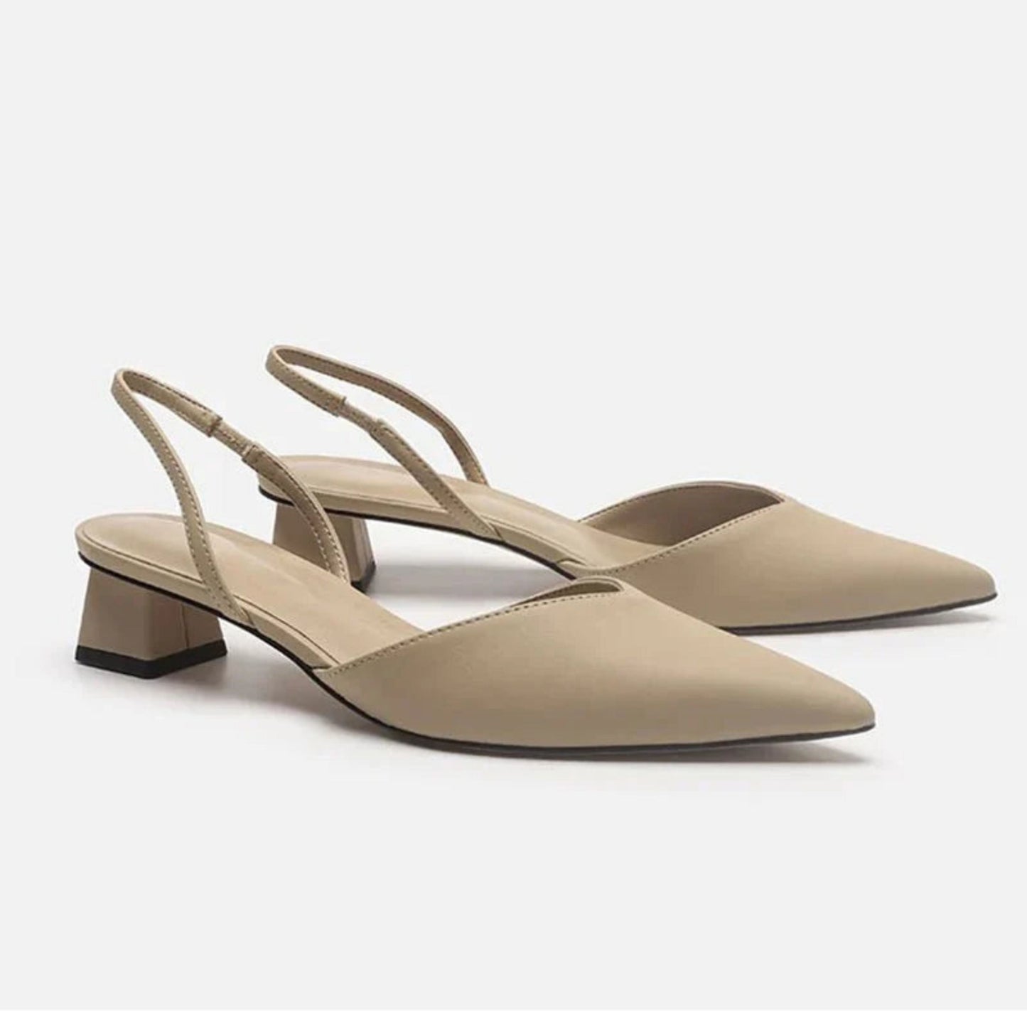Oussama | Dames slingback pumps met lage hak en spitse neus