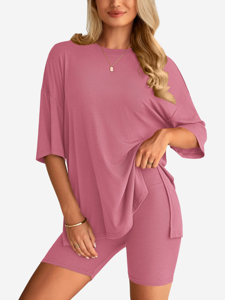Danielle Duo Set | Oversized T-shirt &amp; Short voor Dames met Comfortabele Pasvorm