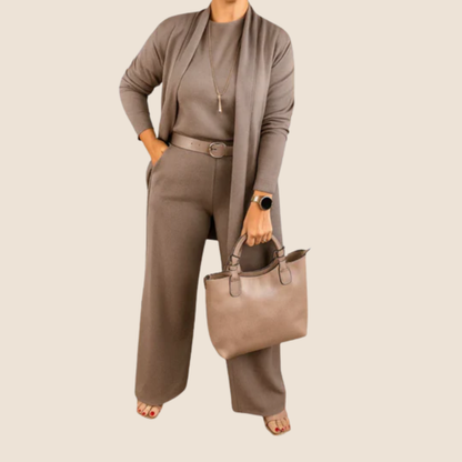 Dames Drie-delige Set – Elegante Pasvorm, Geschikt voor Casual en Avondkleding