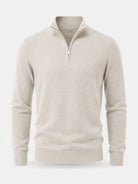 Men's Zip Sweater with Stand-Up Collar – Ribbed Trims
