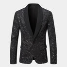Men's Sequin Blazer with Satin Shawl Collar