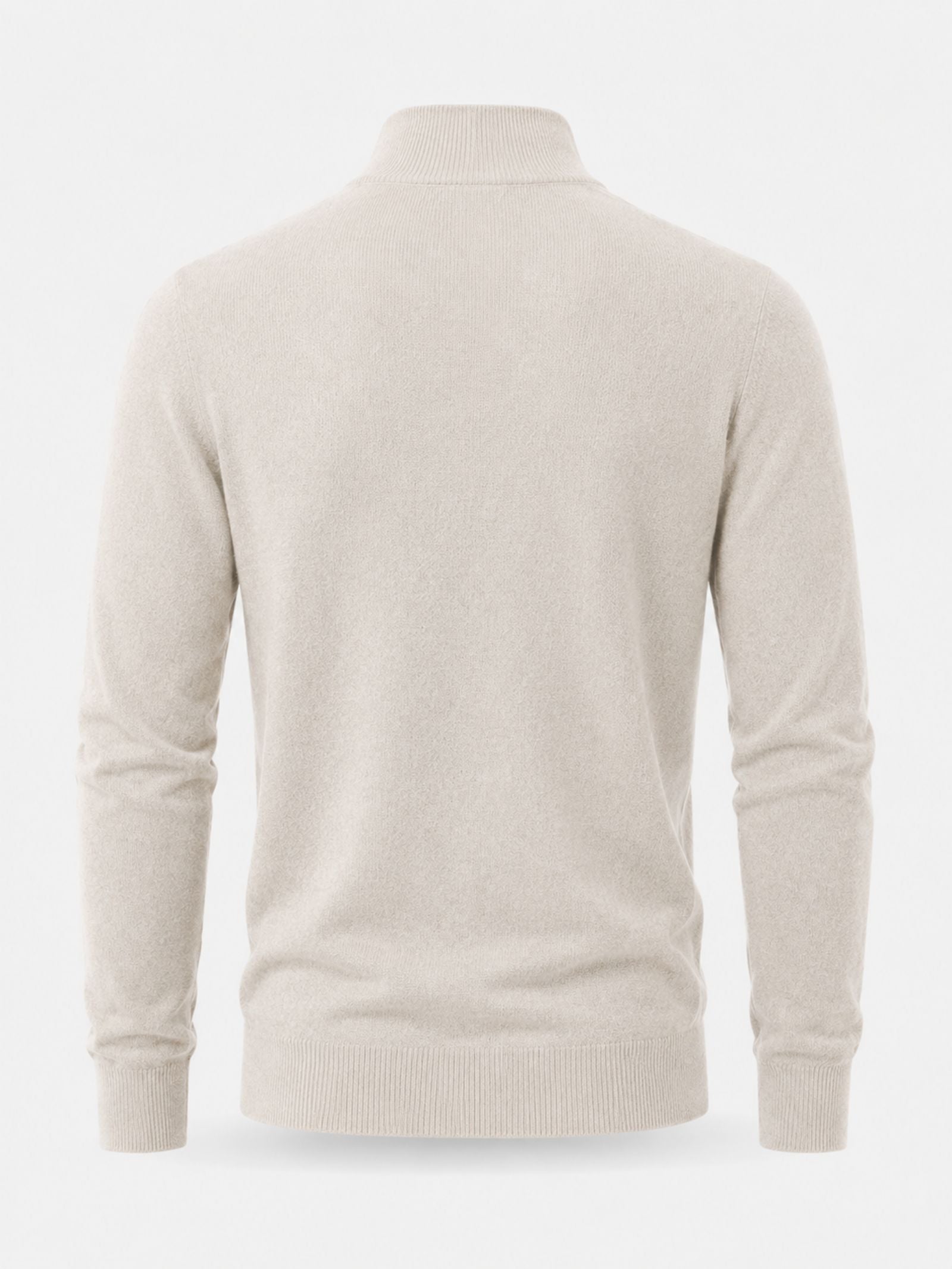 Men's Zip Sweater with Stand-Up Collar – Ribbed Trims