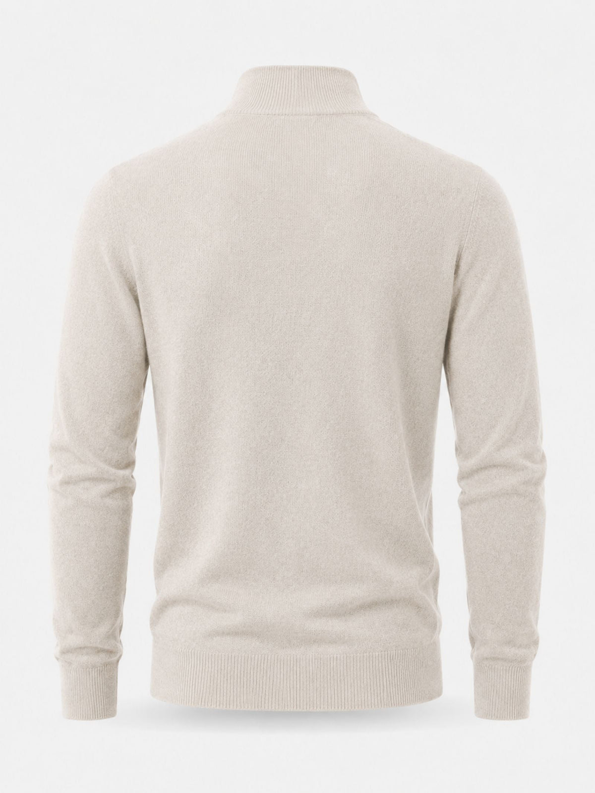 Men's Zip Sweater with Stand-Up Collar – Ribbed Trims