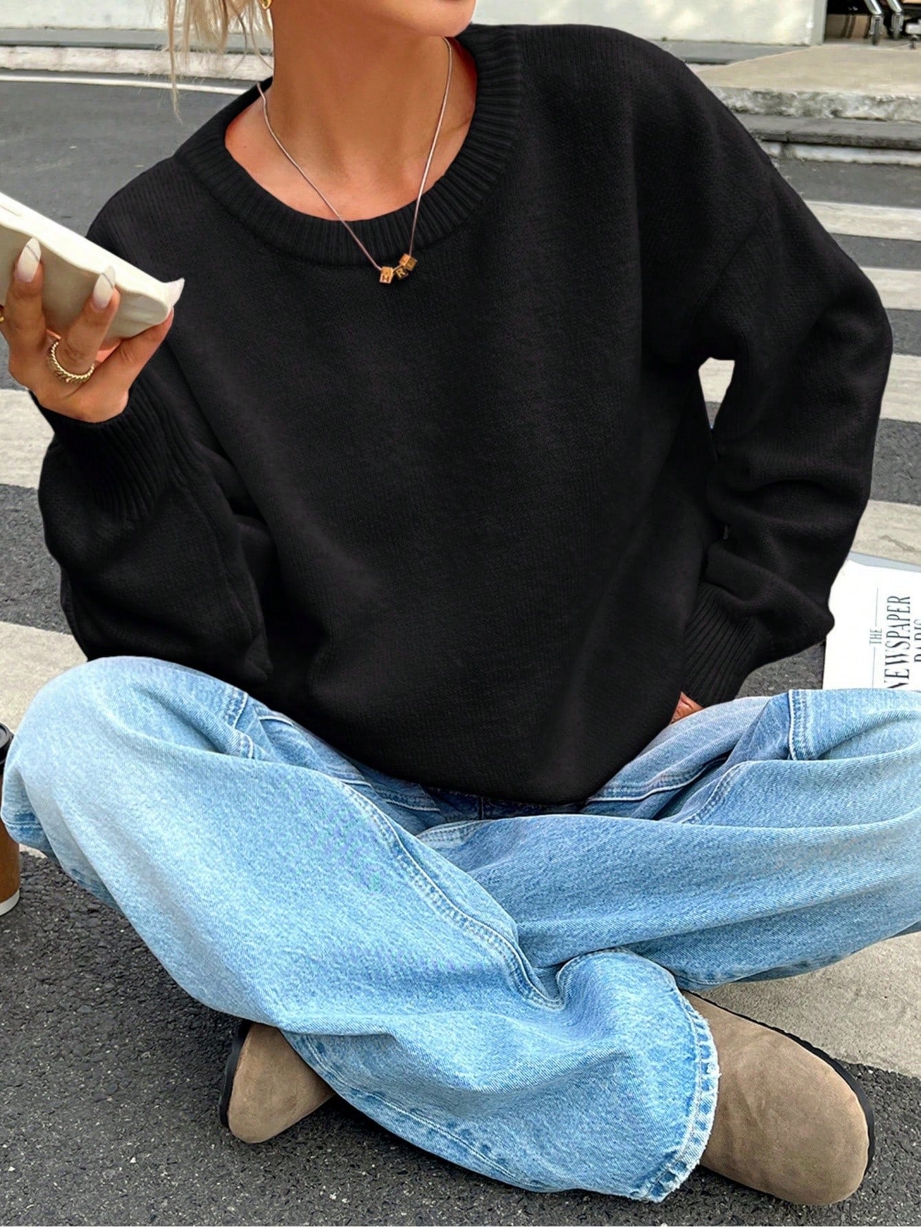 Nonna | Dames Knit Sweater met Losse Casual Fit