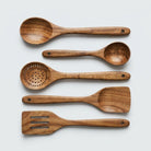 Wooden Utensil Set – 5-Piece Teak Kitchen Tools