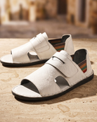 Men's Leather Sandals with Orthopedic Support and Open Toe