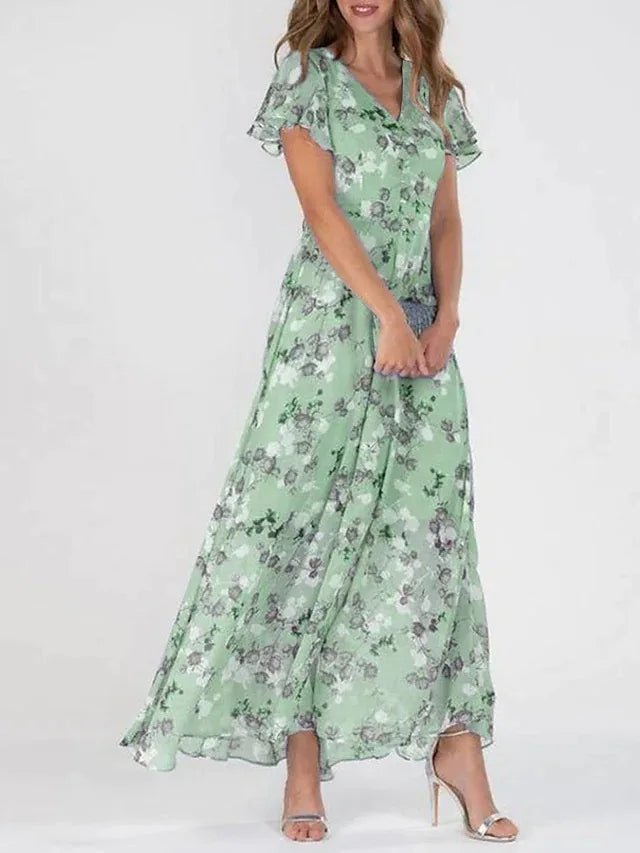 Women's Maxi Dress V-Neck Long Silhouette