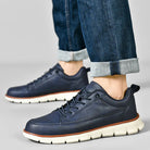 Men's Leather Sneakers with Orthopedic Cushioned Insole