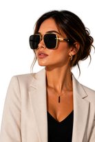 Retro Aviator Sunglasses with Gold Frame and UV400 Gradient Lens