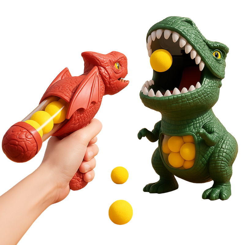 Set de tir à la cible dinosaure avec un lanceur