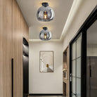 Noraya | Modern Copper Glass Ceiling Light with E27 Fitting for Hallway and Bedroom Lighting