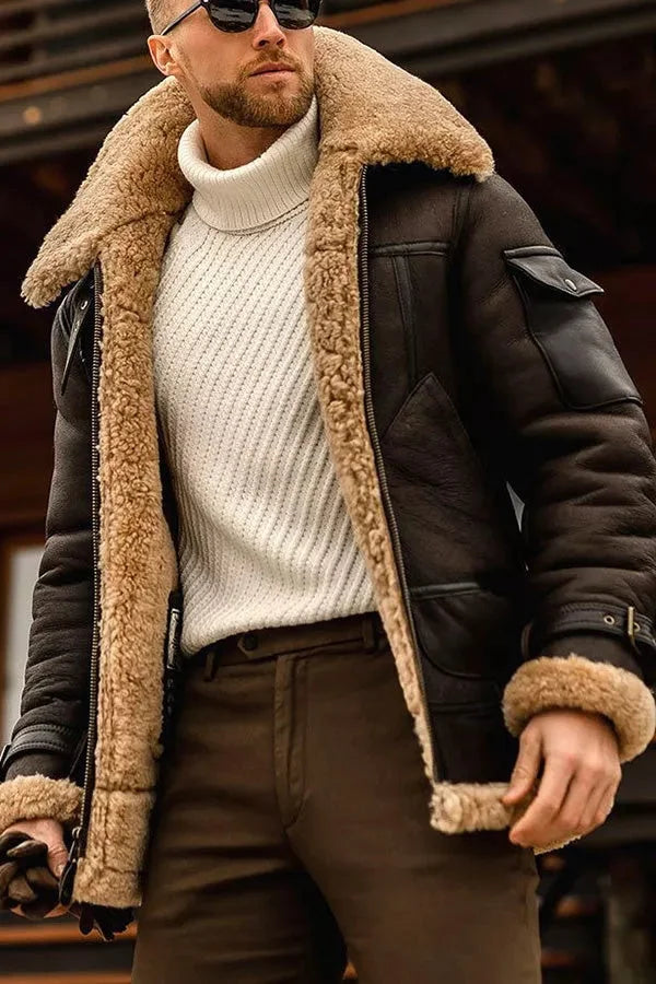Men's Fleece Jacket Casual Fit Warm Layering Coat