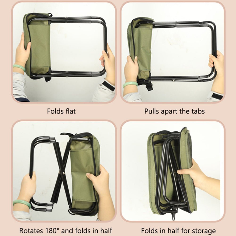 2-in-1 Foldable Backpack Chair with Built-In Seat