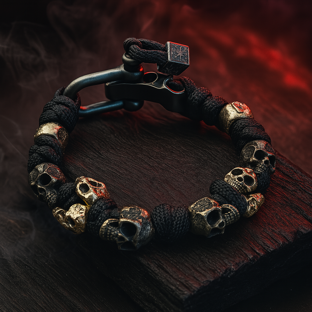 Skull Bracelet Adjustable Alloy Chain - Gothic Style