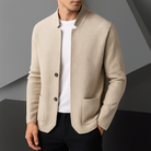 Women's Knit Cardigan with Stand Collar