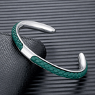 Men's Leather Cuff Bracelet - Stainless Steel and Braided Leather