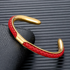 Men's Leather Cuff Bracelet - Stainless Steel and Braided Leather