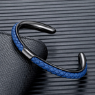 Men's Leather Cuff Bracelet - Stainless Steel and Braided Leather