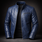 Men's Leather Jacket Zip-Front Burnished Finish