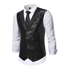Men's Glitter Waistcoat with Satin Collar