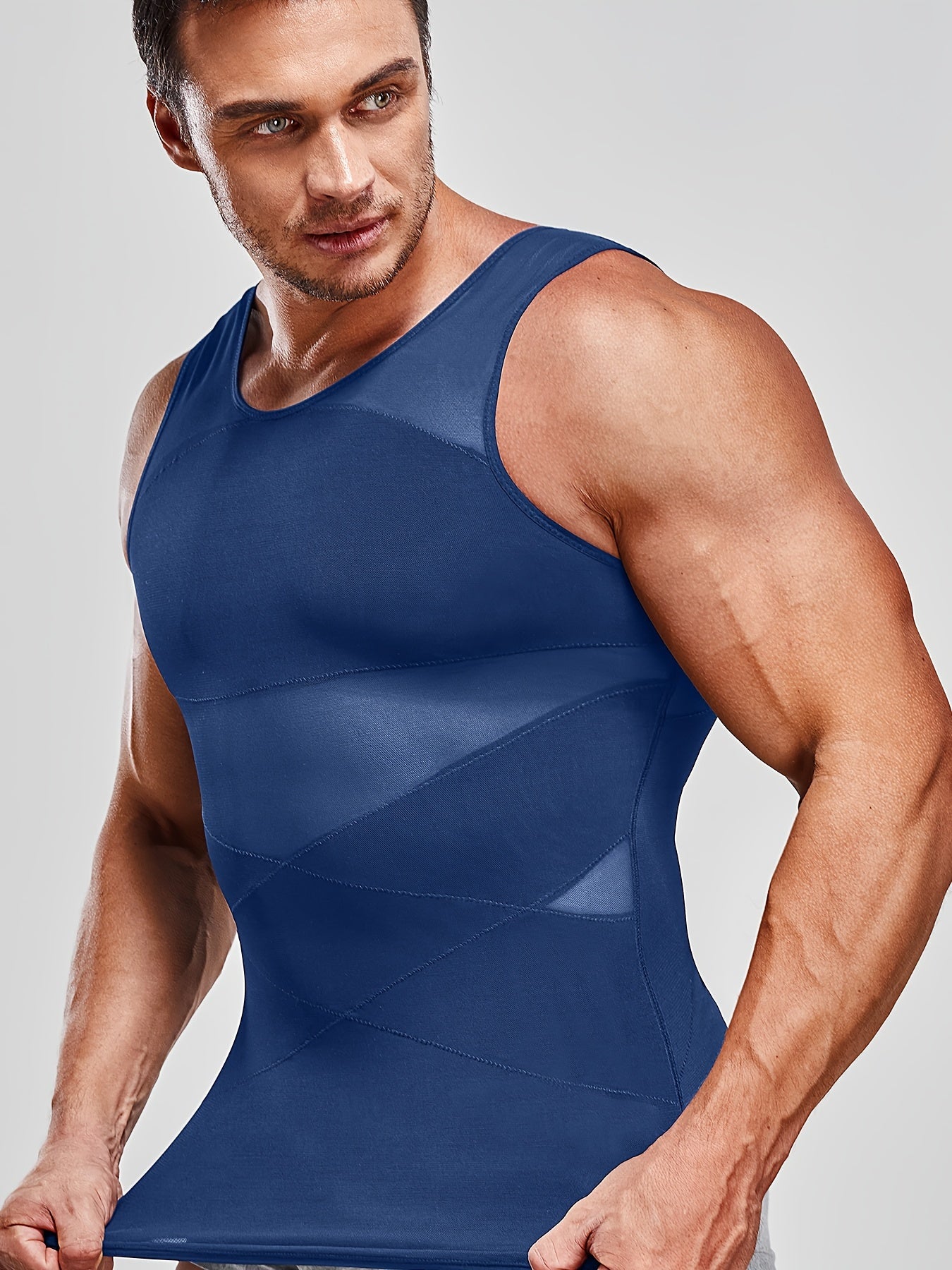 Men's Fitted Tank Top Sleeveless Muscle Vest Slim Fit