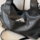 Women's Shoulder Bag in Vegan Leather - Structured Multi-Pocket Design